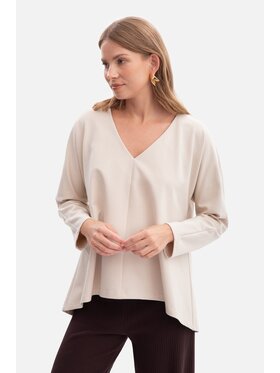 BeWear BeWear Bluzka b304 Beżowy Baggy Fit
