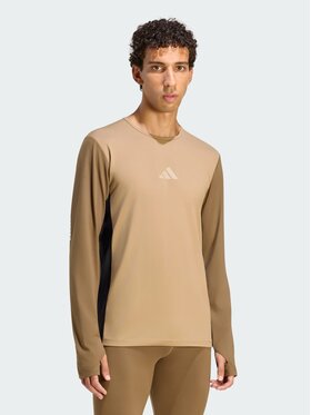 adidas adidas Koszulka techniczna 170178 Brązowy Slim Fit