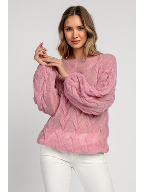 Fobya Fobya Sweter F1995 Różowy Basic Fit