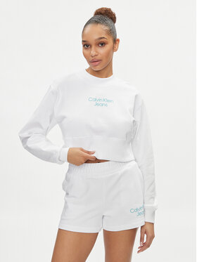 Calvin Klein Jeans Calvin Klein Jeans Μπλούζα Stacked Institutional J20J221466 Λευκό Regular Fit