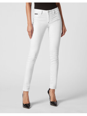 PHILIPP PLEIN PHILIPP PLEIN Džegínsy 8813 Biela Jegging Fit