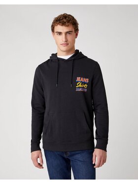 Wrangler Wrangler Bluza HOODIE Czarny Regular Fit