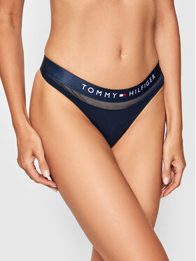 Tommy Hilfiger Tommy Hilfiger Kalhotky string Thong UW0UW00064 Tmavomodrá