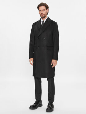 Boss Boss Vilnas mētelis H-Hyde-DB-Peak-234 50502328 Melns Slim Fit