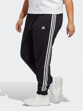adidas adidas Teplákové nohavice Essentials 3-Stripes French Terry Cuffed Joggers (Plus Size) IB8745 Čierna Slim Fit