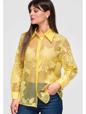 Ombre Ombre Koszula OW-SH-E0048 Żółty Loose Fit