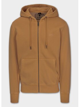 PITBULL PITBULL Bluza męska rozpinana z kapturem Washed Lancaster II S Żółty Regular Fit