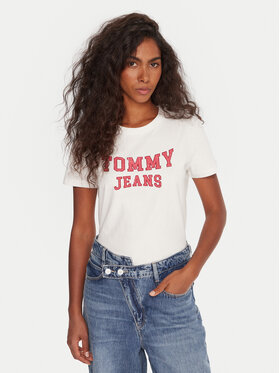 Tommy Jeans Tommy Jeans Marškinėliai Varsity DW0DW21966 Balta Regular Fit