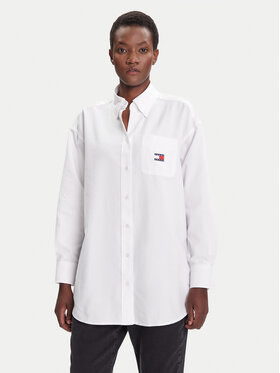 Tommy Jeans Tommy Jeans Риза Badge DW0DW20988 Бял Oversize