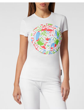 Plein Sport Plein Sport T-Shirt 12973 Biały Skin Tight Fit