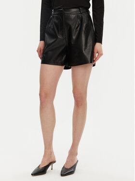 ONLY ONLY Szorty z imitacji skóry Saramy 15338008 Czarny Regular Fit
