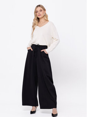 Miss LK Miss LK Spodnie materiałowe MISSLKS Czarny Loose Fit
