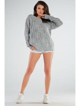 Awama Awama Sweter A444 Szary Basic Fit