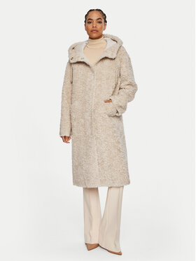 Luisa Spagnoli Luisa Spagnoli Kożuch Serra 541290 Beżowy Oversize
