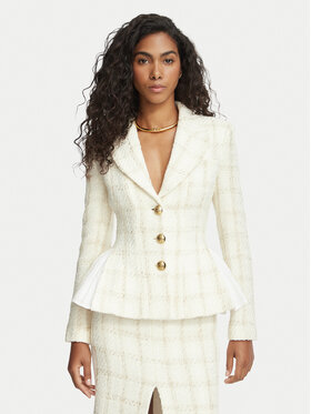 Elisabetta Franchi Elisabetta Franchi Švarkas GI-288-67E2-V960 Kreminė Slim Fit