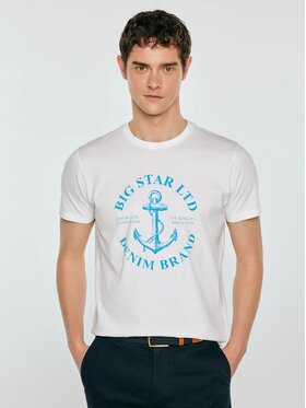 BIG STAR BIG STAR T-Shirt KARTES_100_150 Biały Basic Fit