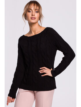 Made of Emotion Made of Emotion Sweter M511 Czarny Basic Fit