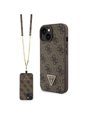 Guess Guess Etui na telefon iPhone 15 Plus Brązowy