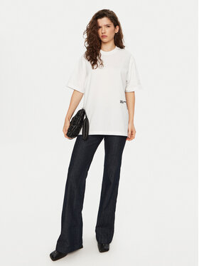 Karl Lagerfeld Jeans Majica A1W17030 Bela Relaxed Fit