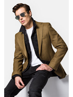 Lancerto Lancerto Marynarka Hawr MA099222000006 Beżowy Slim Fit