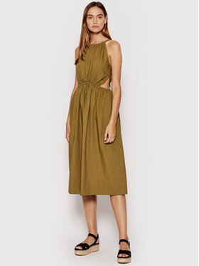 Sisley Sisley Poletna obleka 4JOZLV00U Rjava Regular Fit
