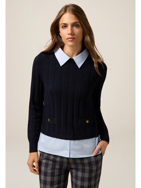 Oltre Oltre Cardigan M375J005119N034 Blu Regular Fit