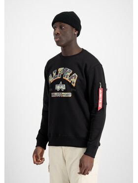 Alpha Industries Alpha Industries Bluza College Camo Sweatshirt Czarny Regular Fit