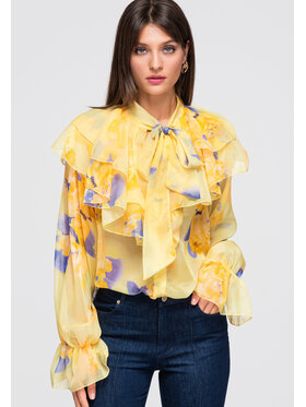 Ombre Ombre Koszula OW-SH-E0043 Żółty Loose Fit