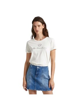 Pepe Jeans Pepe Jeans T-Shirt VIVIAN FUTURE PL505706 Écru Regular Fit