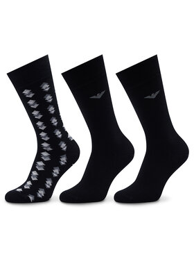Emporio Armani Emporio Armani Lot de 3 paires de chaussettes hautes homme 302402 2F283 00621 Noir