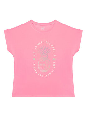 4F 4F T-Shirt 4FJSS23TTSHF398 Różowy Regular Fit