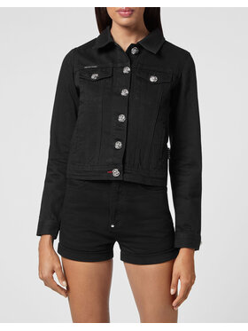 PHILIPP PLEIN PHILIPP PLEIN Jeansová bunda 6059 Černá Regular Fit