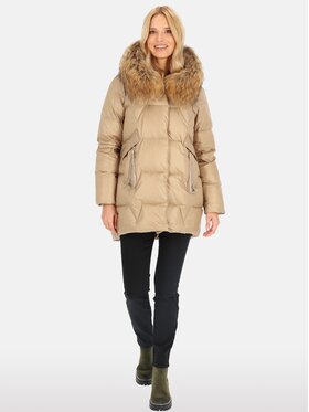 Perso Perso Kurtka damska BLH241006FXR Beżowy Regular Fit