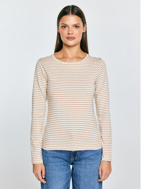 BIG STAR BIG STAR Longsleeve VENSA Kremowy Basic Fit