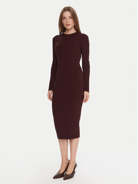 Kontatto Kontatto Трикотажна сукня 3M0829C Бордовий Slim Fit