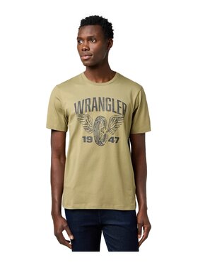 Wrangler Wrangler T-Shirt AMERICANA TEE Zielony Regular Fit