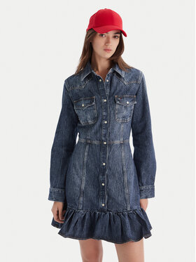 Tommy Jeans Tommy Jeans Džínové šaty Western DW0DW21635 Modrá Regular Fit