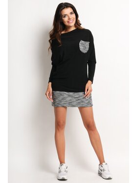 Awama Awama Vestito di maglia A117 Nero Basic Fit
