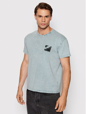 Kaotiko Kaotiko T-Shirt Saturn AK099-01-G002 Blau Regular Fit