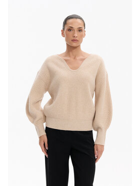 Deni Cler Milano Deni Cler Milano Sweter T-DC-S461-F5-90-72-1 Beżowy Loose Fit