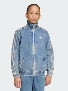 adidas adidas Jeansová bunda Firebird Loose Denim Track Top KR6530 Modrá Regular Fit