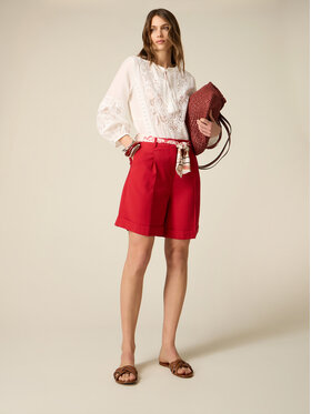 Oltre Oltre Pantaloncini di tessuto P01HR209365N016 Rosso Regular Fit