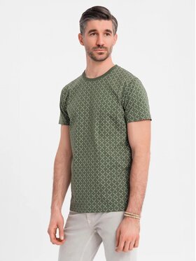Ombre Ombre T-Shirt OM-TSFP-0250 Zelená Regular Fit