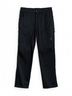 4F 4F Spodnie przeciwdeszczowe TREKKING Czarny Regular Fit