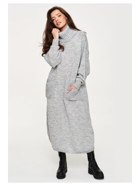Makadamia Makadamia Sweter S178 Szary Loose Fit