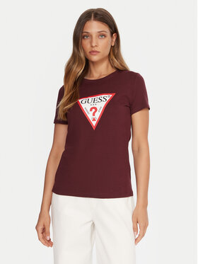 Guess Guess T-Shirt W1YI1B I3Z14 Bordowy Regular Fit