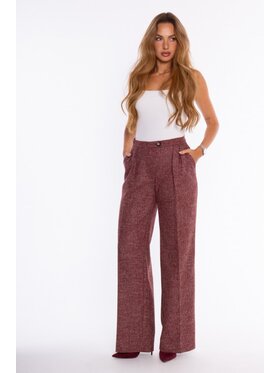 Made of Emotion Made of Emotion Spodnie materiałowe M930 Bordowy Wide Leg