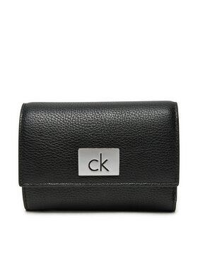 Calvin Klein Calvin Klein Portafoglio piccolo da donna Ck Plaque Small Trifold W/Zip K60K612834 Nero