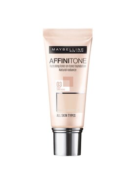 Maybelline Maybelline Affinitone Foundation nawilżający podkład 03 Light Sand Beige 30ml Podkład czarny