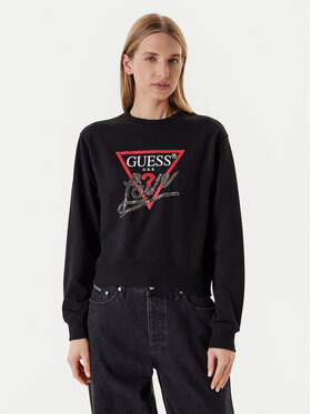 Guess Guess Μπλούζα W5YQ06 KB681 Μαύρο Regular Fit
